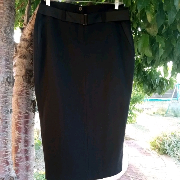 Annette Gortz Pencilcut - Belt.Virgin Wool black shirt size38 M.Made in Germany - Picture 1 of 12